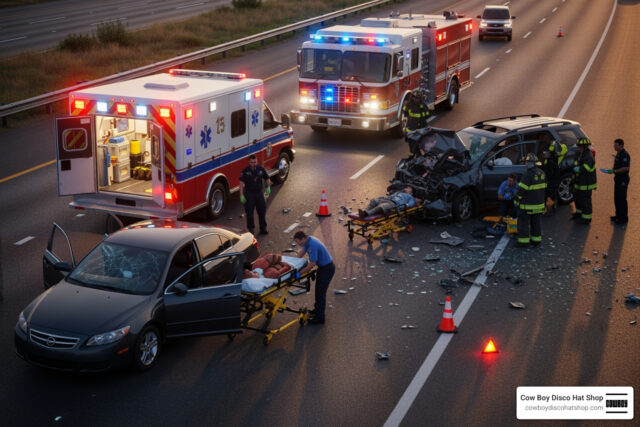 medical payments auto insurance car accident scene with medical responders