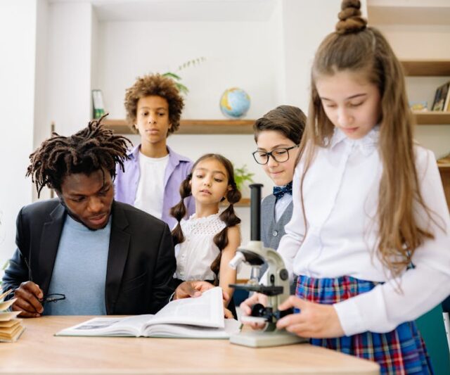 NextGen Science students in a modern science lab with NGSS framework