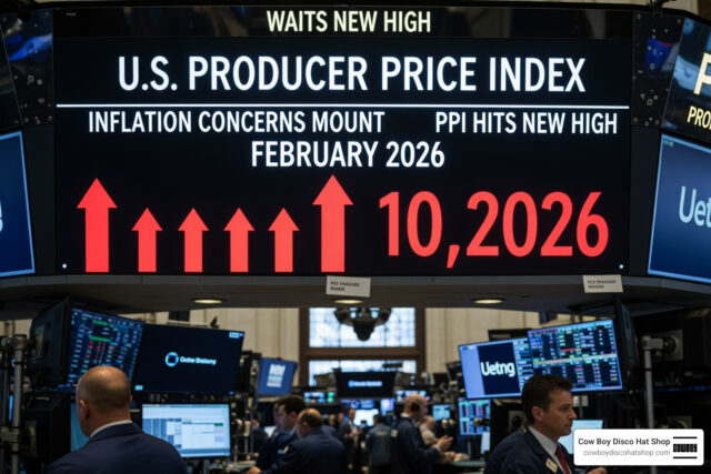 US producer prices inflation surge February 2026 stock market ticker