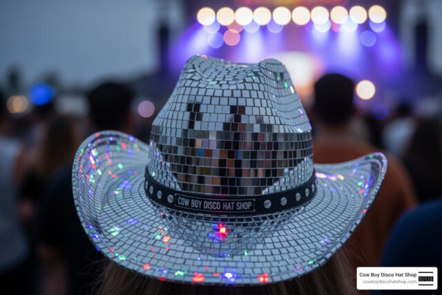 disco cowboy hat mirror ball festival lights 2026