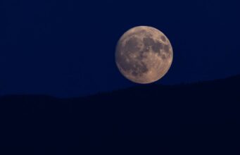Stream Tonight’s Tiny but Mighty Blue Micromoon Live Blue Micromoon rising over dark horizon at lunar apogee
